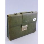 Vintage Green Leather Stationery Case