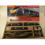 Boxed OO gauge Hornby R1139 Blue Rapier train set, complete