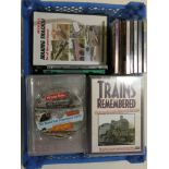 Tray of model railway related DVD's and CD's