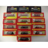 16 Boxed OO gauge wagons including Bachmann x 3 (37-051, 37-025A & 33-306) and Hornby x 13 (