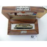 Boxed Marklin mini club 8858 locomotive (gd with number 3 in silver pen to box, box tatty)