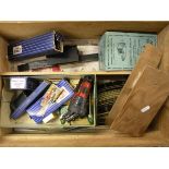 Collection of model railway items and accessories including boxed Hornby Dublo D14, ESSO wagon,