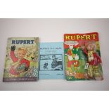 Carded Flair Rupert figure (damage to card and bubble, figure NRFP), Rupert annual and a Rupert