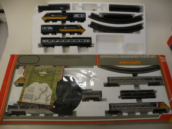 Two boxed OO gauge Hornby train sets including R543 Advanced Passenger Train Set and Inter-City