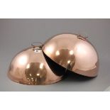 Pair of Vintage French Copper Hanging Cloches