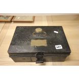 Military Tin Box with Brass Plaque 'C Mitchell Grenadier Guards'