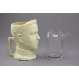 Bretby Pottery White Glazed Commemorative Character Jug of Edward VIII together with a George V