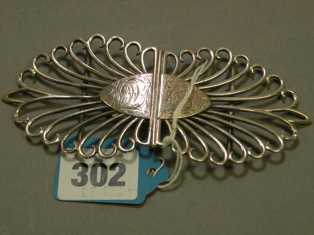 Victorian Silver Two Piece Nurses Belt Buckle, Acanthus Leaf design, Birmingham 1897 maker John