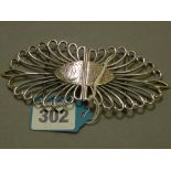 Victorian Silver Two Piece Nurses Belt Buckle, Acanthus Leaf design, Birmingham 1897 maker John