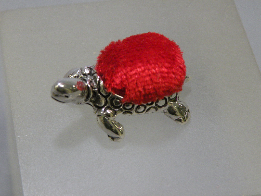 Silver Tortoise Pin Cushion