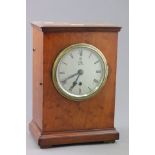 Early 20th century Mahogany Cased Mantle Clock, the silvered face marked GR, single train movement