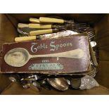 Box of Silver Plated Flatware