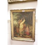 Gilt Framed Oileograph of Children picking Berries