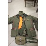 Jahti Jaht Shooting Outfit, medium size, comprising Jacket, Fleece, High Visibility Jacket, Trousers