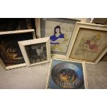 Three Diana Griffin Williams Pictures, Pair of Wallace Jones Mask Prints together with a Large