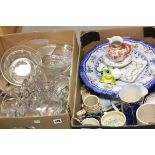 Quantity of Ceramics to include Worcester, Quimper together a Box of Glassware