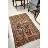 Eastern Rug with Temple and Geometric Decoration