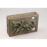 Oriental Hardwood Box with Dragon Design