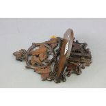 Black Forest Oak Leaf Decorated Clock Bracket