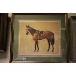 Framed and Glazed Neil Cawthorne Print of Red Rum and signed by Trainer D McCain