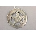 Silver Circular Masonic Medal marked to verso 'L.O.L No. 184 presented to Bro T B Green 3rd