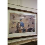 Framed and Glazed B R Linklater Print of Frankie Dettori's Ascot Seven