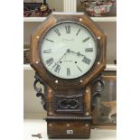 19th century Walnut Cased Drop Dial Wall Clock, the face marked F Snook, Frome