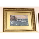 Coastal Scene Print in a Large Gilt Frame