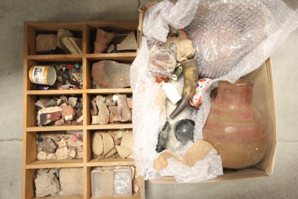 Group of Antiquities including Terracotta Jars, Archaeological Finds and Architectural Fragments