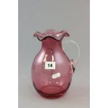 19th / Early 20th century Cranberry Glass Jug