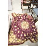 Gilt Thread Hand Woven Throw with Aesthetic Decoration