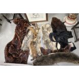 Fur Jacket, Long Fur Coat, Fur Wrap, 2 Fur Stoles plus various pieces of Fur and Feathers