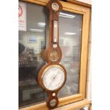 19th century Mahogany Wheel Barometer / Thermometer