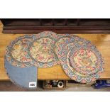 Group of 19 Chinese Embroidered Place Mats with Dragon design