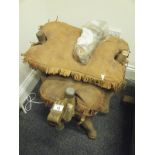 1950's Camel shaped stool, with leather seating area and 1 other similar stool both with condition