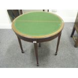 Edwardian period mahogany half moon card table