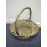 Early 20th century large wicker ware log basket