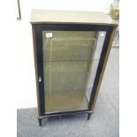 1950's display cabinet with single glazed door to the front, glass shelves enclosed 3' tall x 20"