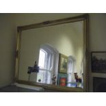 Large good quality gilt framed beveled edged wall mirror, 4'6 x 3' approx