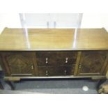 Edwardian period mirrored back sideboard/Chiffonier, twin cupboards with the centre section