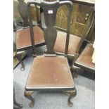 Set of 4 Edwardian chairs with high backs, drop in seats,