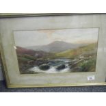 Gilt framed painting Highland landscape scene signed G H Jenkins