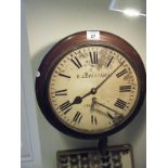R Leversuch 19c 12" dial fuse movement Station Clock, dial marked R Leversuch of Stanmore,