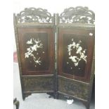 Good quality Edwardian period two tier large Japanese screen 6'6 tall with soapstone decoration,
