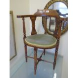 Late 19c Box backed parlour chair,