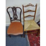 Late 19c Nursing chair and a parlour chair