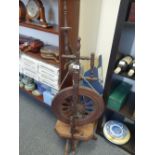 Early 20th century spinning wheel, 4' tall