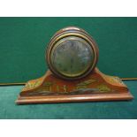 Edwardian period good quality Burgundy coloured Chinosire style mantle clock, 8 day timepiece,