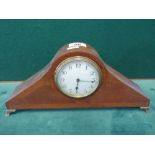 Napoleon Hat Inlaid Edwardian period mantle clock, 8 day timepiece