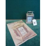 Charles Frodsham & Co limited, a sterling silver miniature Carriage Clock contains an 8 day